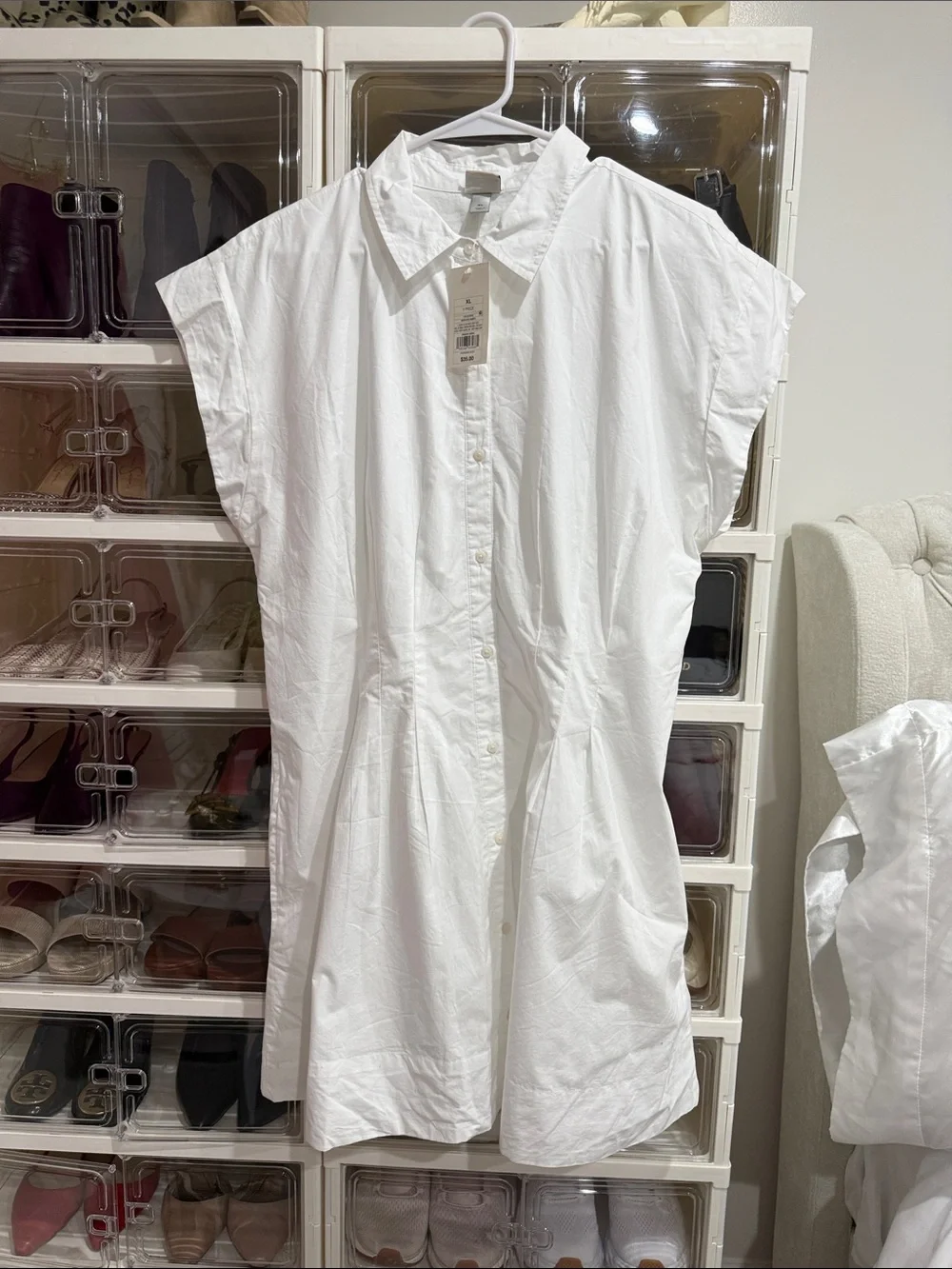 a new day White Short-Sleeve Button Shirt Dress - Picture 10 of 10